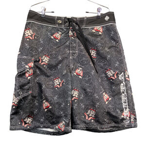 Kirra Mens Board Shorts Black Size 33 Playing Card King Queen Pattern